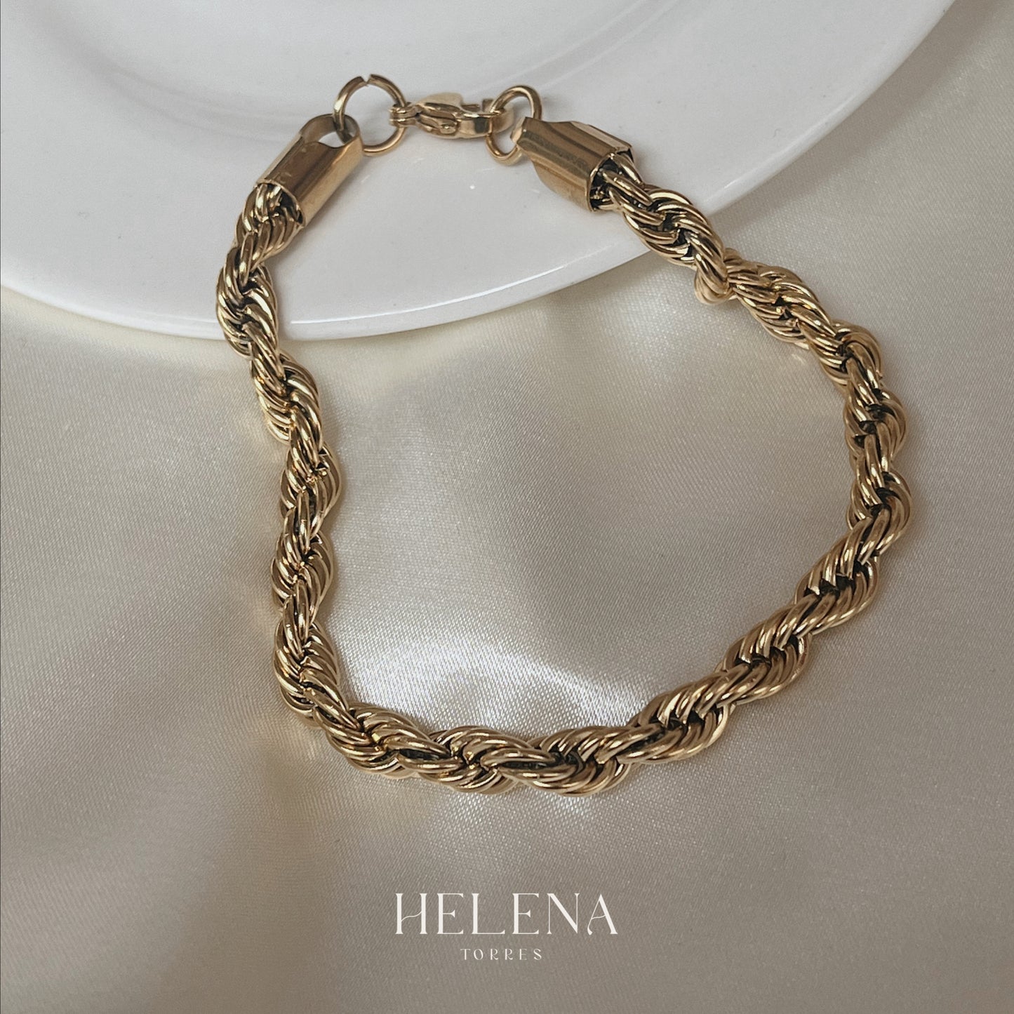 Pulsera caballero torsal dorada