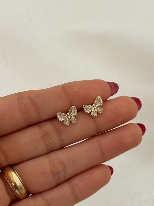 Broqueles mariposa con zirconias