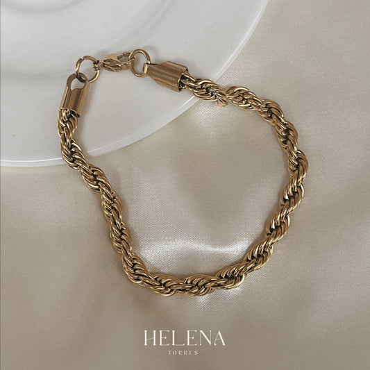 Pulsera caballero torsal dorada
