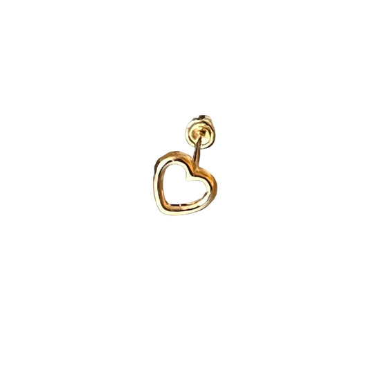 Piercing broquel silueta de corazón oro 10k