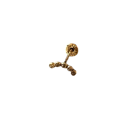Piercing broquel caminera 5 circonias blancas oro 10k