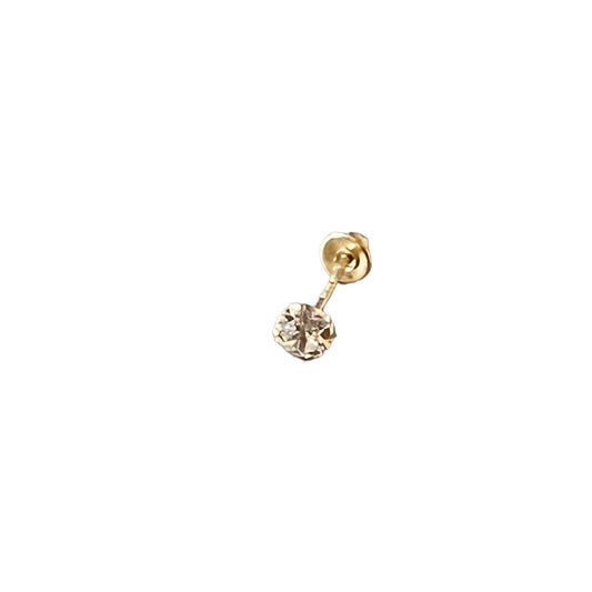 Piercing broquel circonia blanca oro 10k