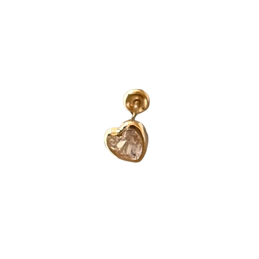 Piercing broquel corazón bicel oro 10k